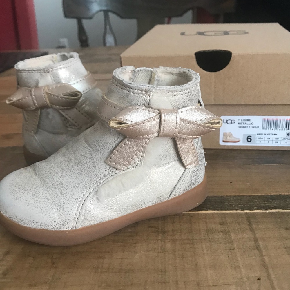 UGG gold metallic baby girl boots